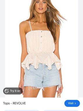 Tularosa NWT Cream Ruffle Cami Top
